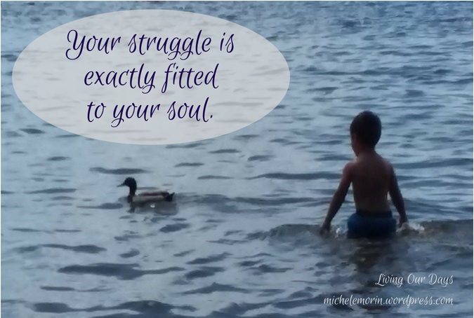 Your struggle is exactly fitted to your soul.