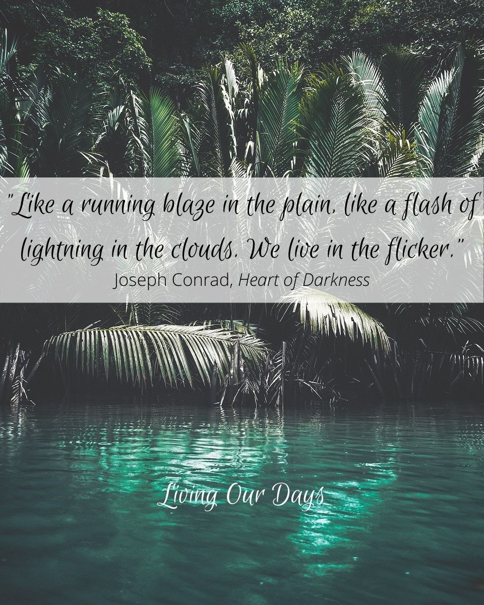 "Like a running blaze in the plain, like a flash of lightening in the clouds. We live in the flicker.” Joseph Conrad